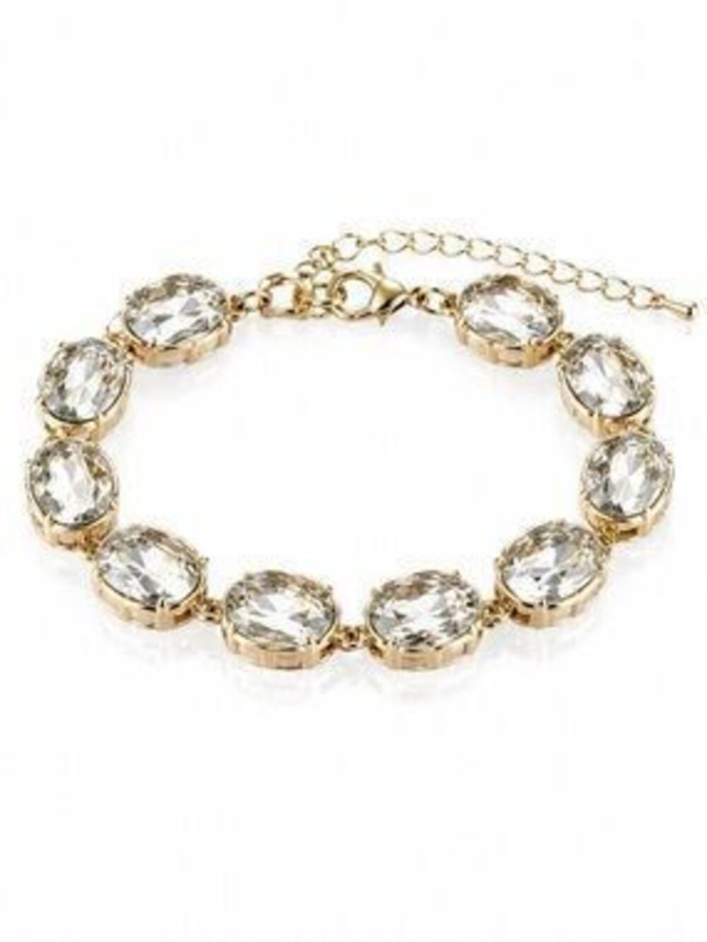 Gold and Clear Crystal Link Bracelet